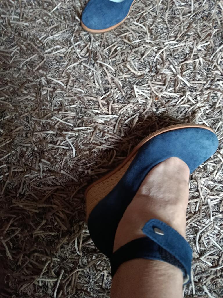 Wolky blauwe suède ballerina's met sleehak, Wolky, Blauw, Gedragen, Ballerina's