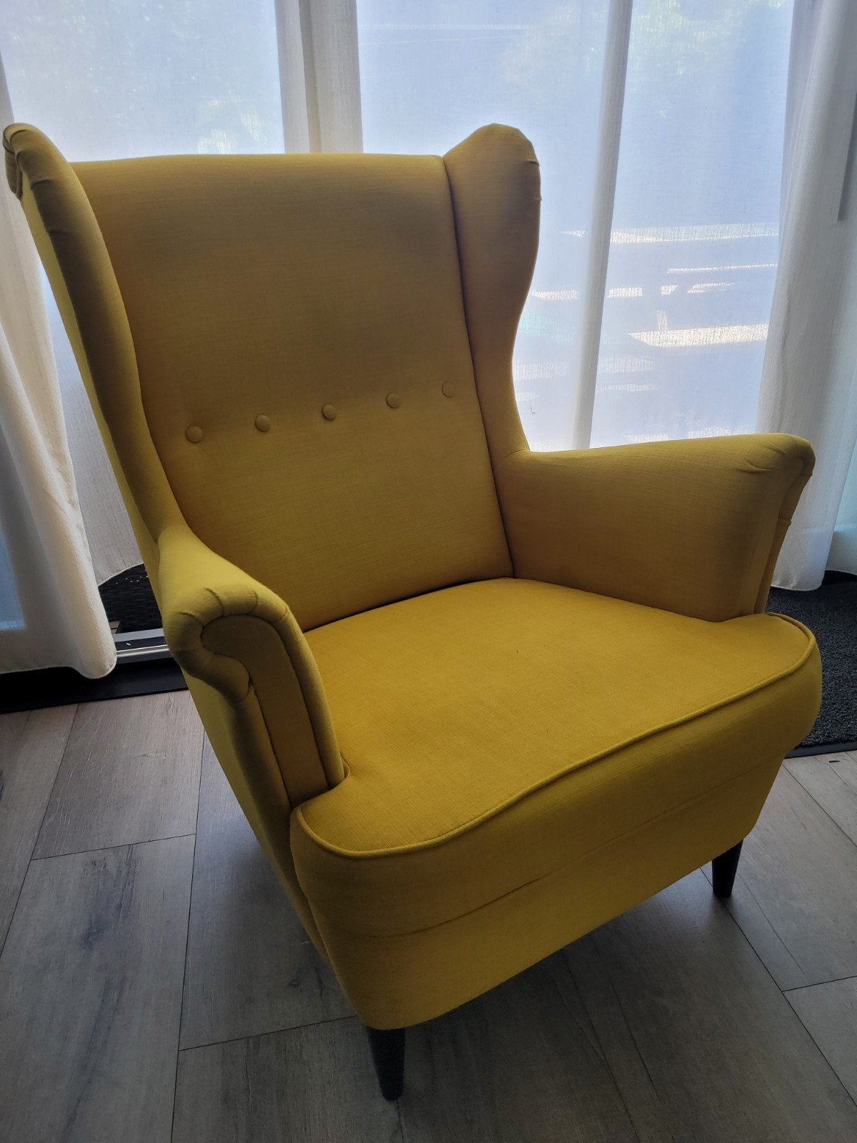 Ikea oorfauteuil Standmon okergeel, Huis en Inrichting, Stoelen, Ophalen, Gebruikt, Overige kleuren, Eén