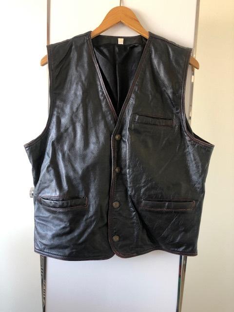 Vintage bruin leren gilet., Bruin, Maat 42/44 (L), Casual Arma sports, Ophalen of Verzenden