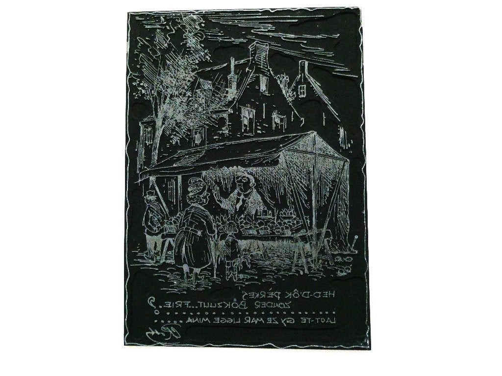 Stempel marktkraam fruitkraam markt kraam België dialect, Ophalen of Verzenden