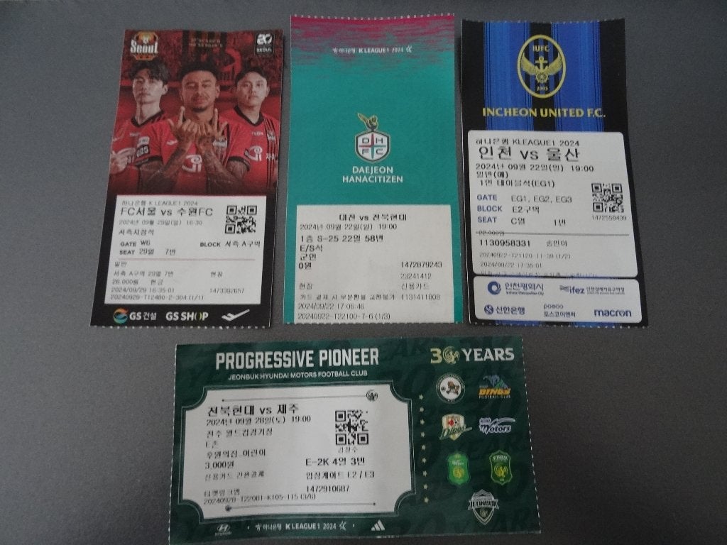 Voetbaltickets Zuid-Korea, Ophalen of Verzenden, Gebruikt, Buitenlandse clubs
