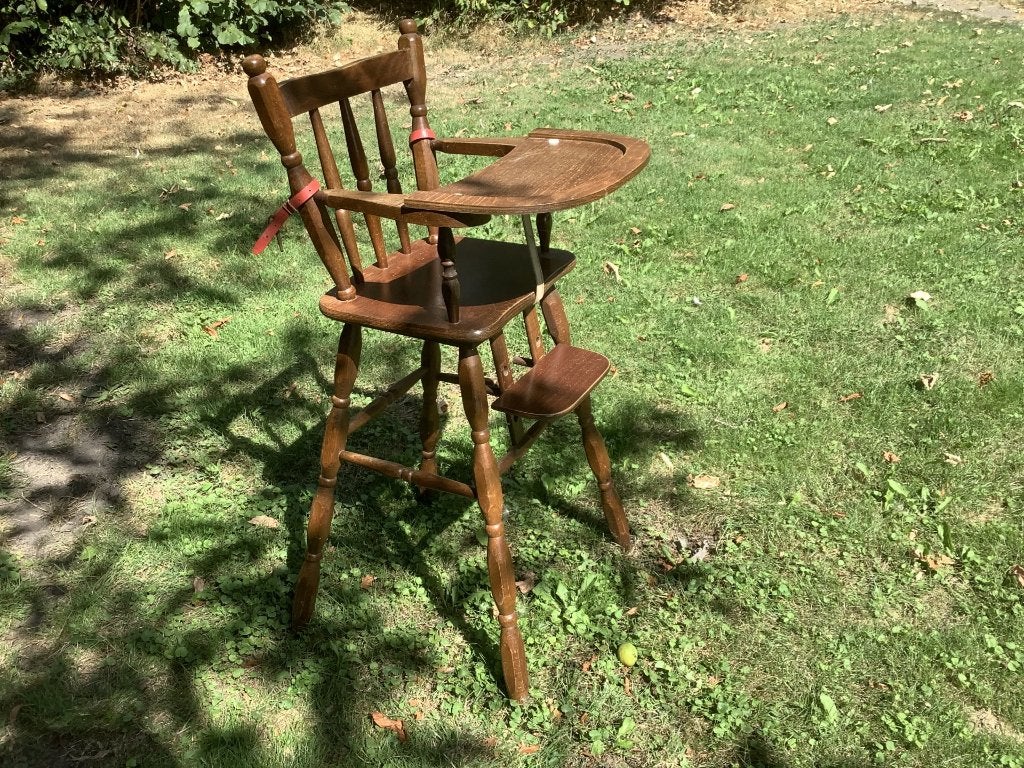 Vintage kinderstoel, Kinderen en Baby's, Kinderstoelen, Ophalen, Gebruikt, Overige typen, Afneembaar eetblad