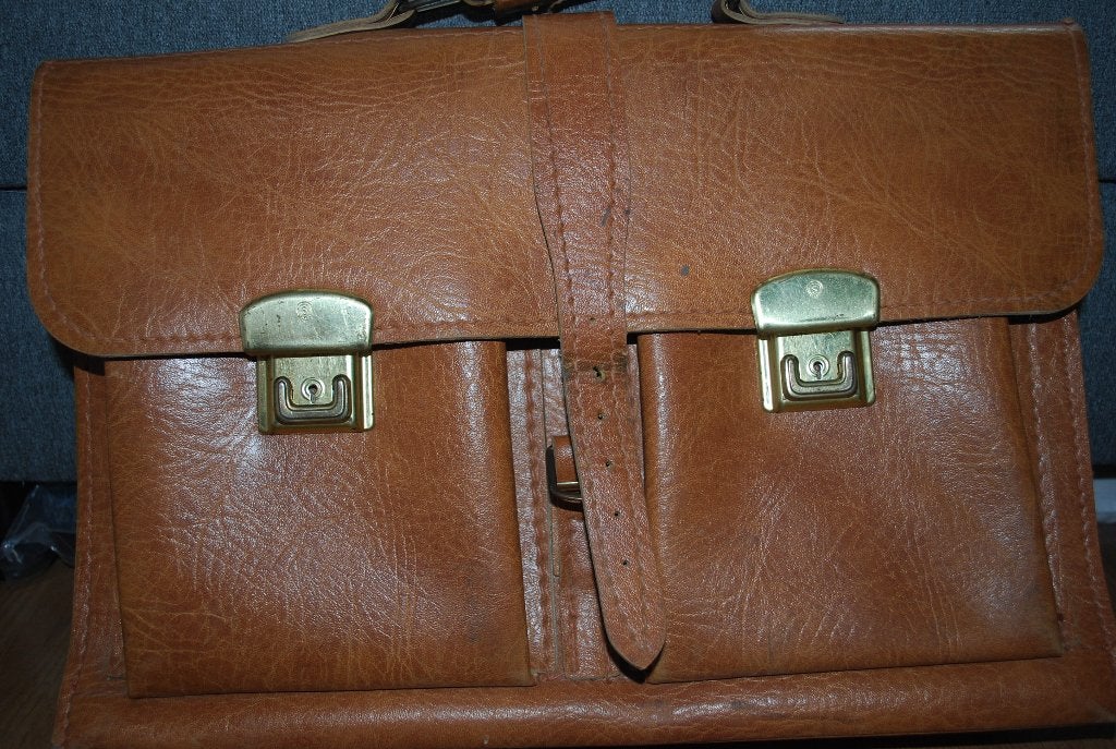 Vintage schooltas, Ophalen, Gebruikt, Bruin, Aktetas of Boekentas