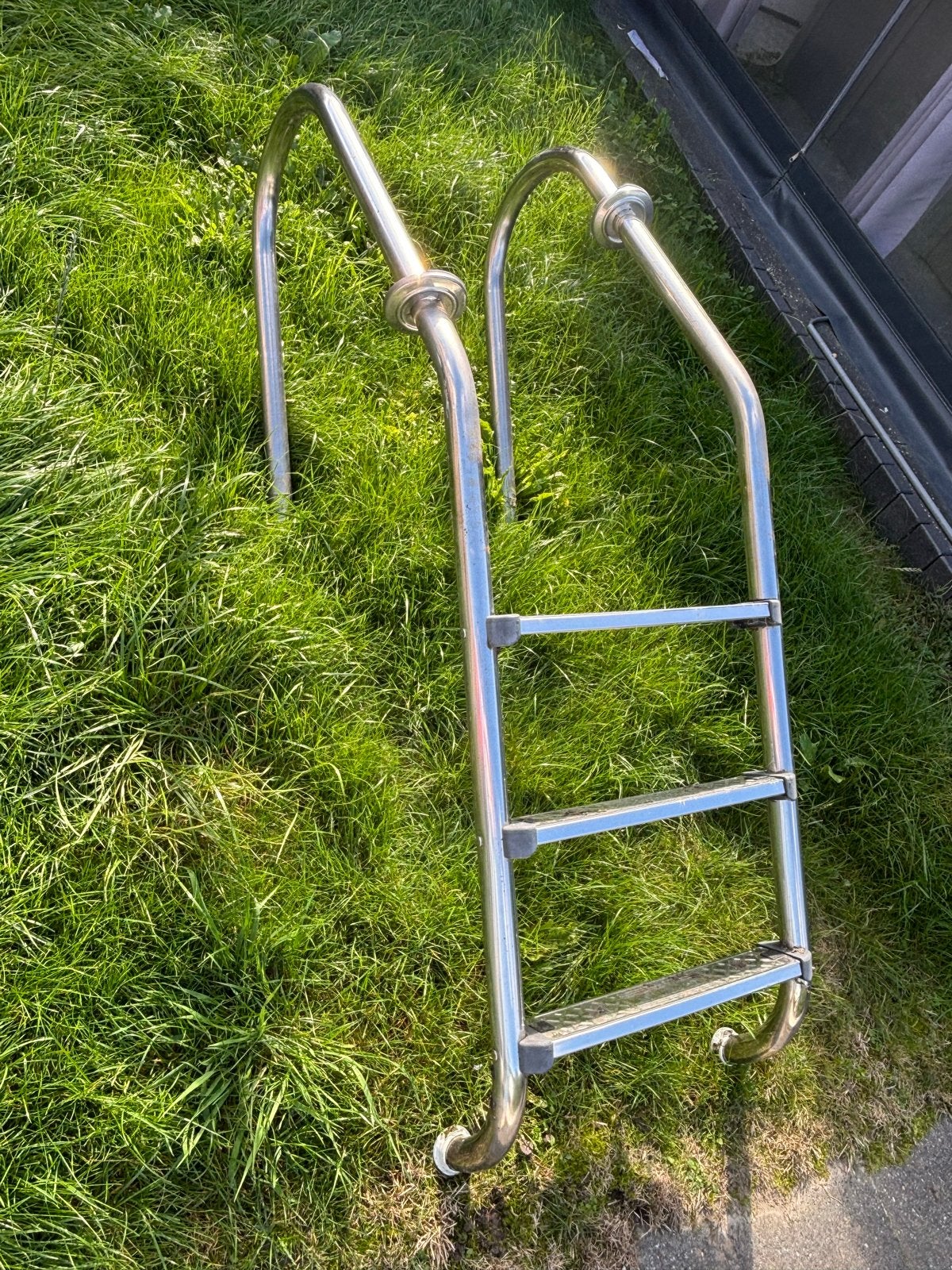 RVS Antislip Zwembadtrap - 3 Treden, Tuin en Terras, Ophalen, Gebruikt, Ladder