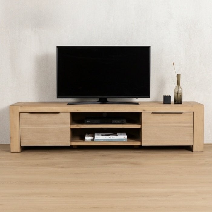 Tv-meubel van acaciahout | 190 cm breed, Ophalen, Overige materialen, 150 tot 200 cm, Nieuw