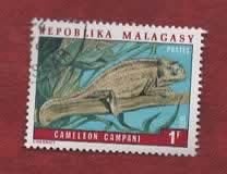 Fauna - Dieren - Kameleon - Malagasy - gebr, Verzenden, Gestempeld, Dier of Natuur