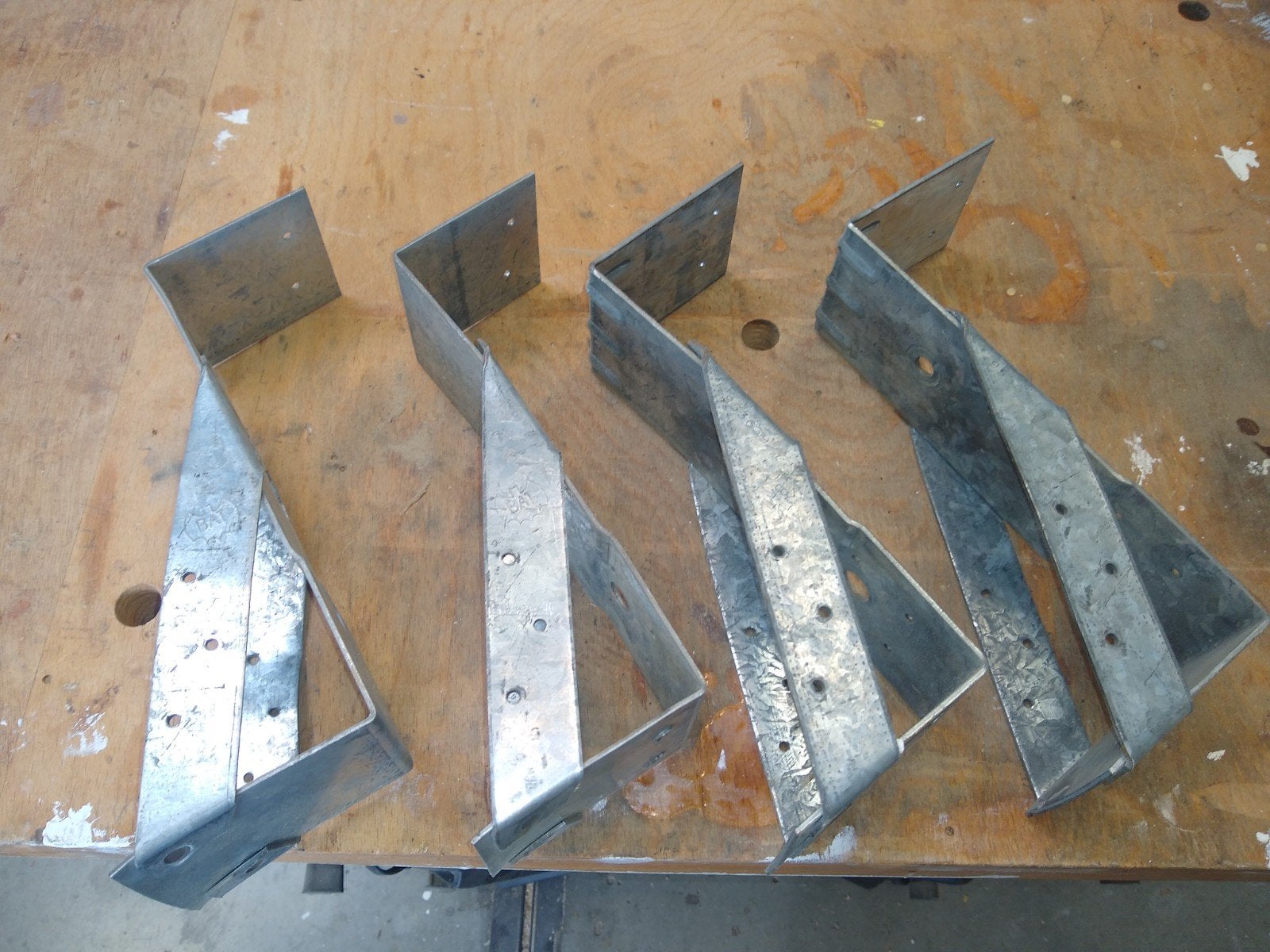 4x Balkdragers gegalvaniseerd 22,5 cm hoog, 7,5 cm breed, Ophalen of Verzenden, Gebruikt, 100 tot 250 mm, Overige typen