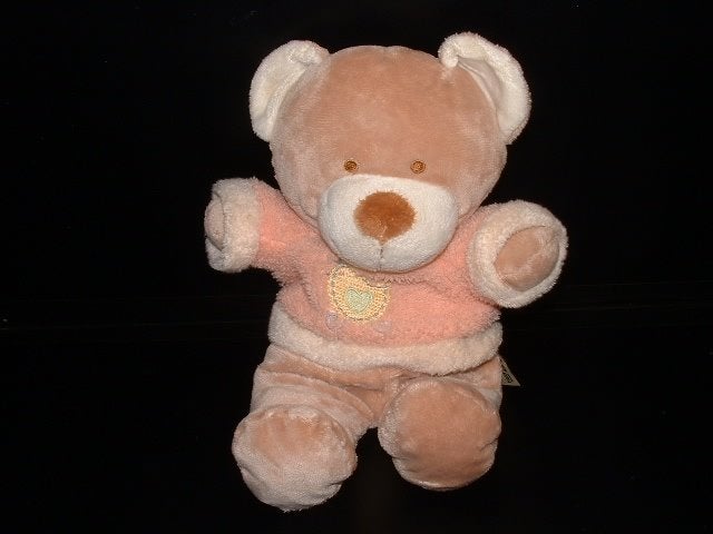 NICOTOY BEER VELOURS BEIGE/WIT MET ORANJE BADSTOF, Kinderen en Baby's, Ophalen of Verzenden, Nieuw, Overige typen