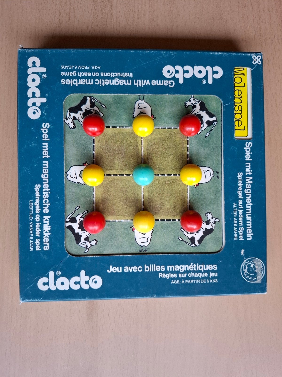 Vintage Clacto Molenspel met magnetische knikkers, Een of twee spelers, Ophalen of Verzenden, Gebruikt, Clacto