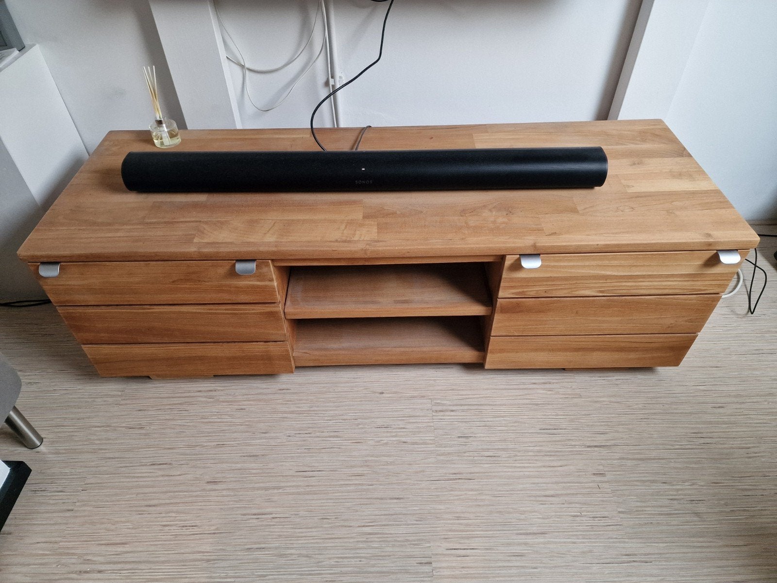 Massief Teak Houten TV Kast/Meubel - Nette Staat, Ophalen, 100 tot 150 cm, Teakhout, Zo goed als nieuw