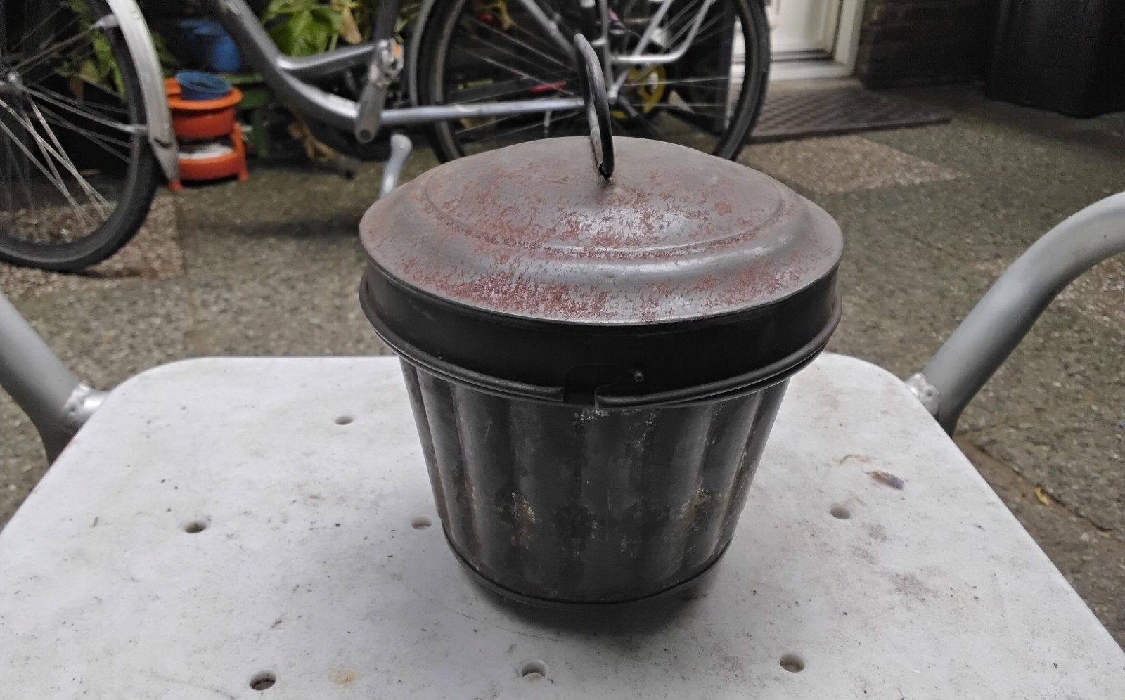 Antieke tulbandvorm met deksel, Ophalen of Verzenden