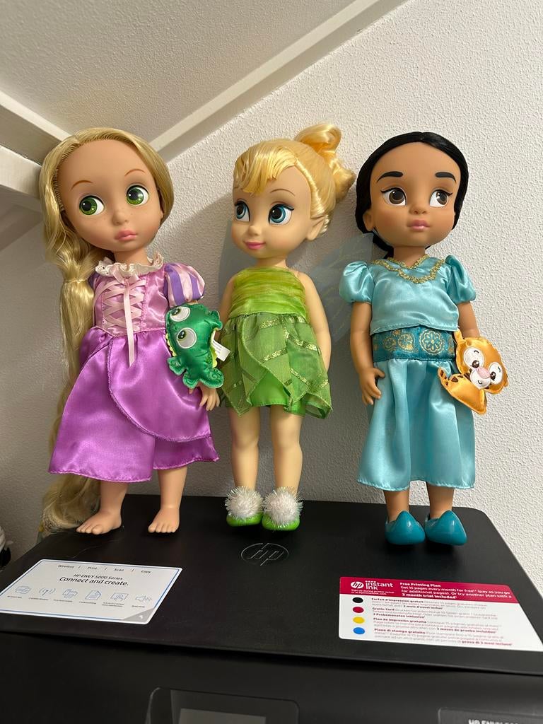 Disney Animator dolls: Rapunzel, Tinkelbel, Jasmine, Ophalen of Verzenden, Overige figuren, Zo goed als nieuw, Beeldje of Figuurtje
