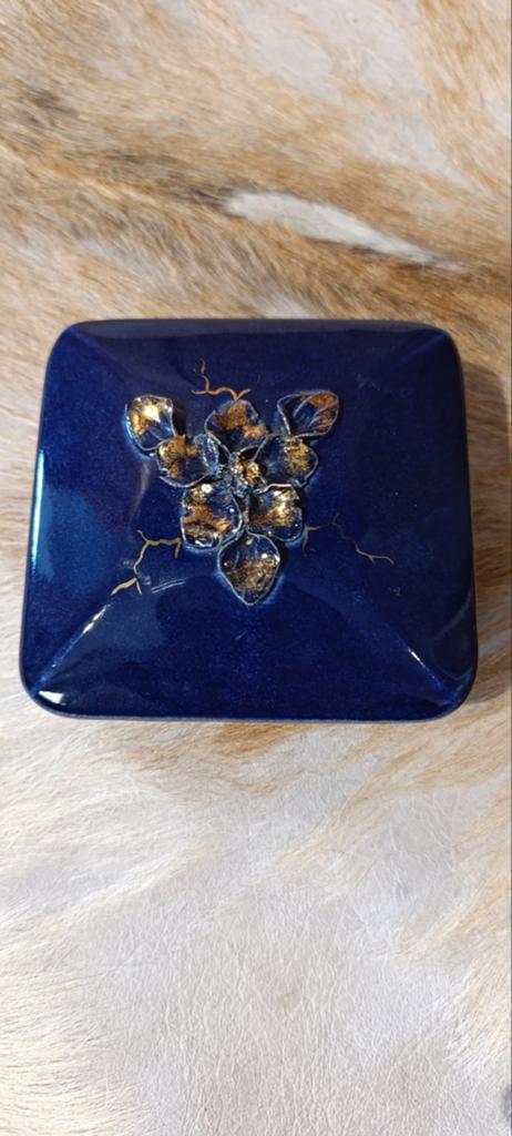 Vintage Sieraden Opbergdoosje - Kobaltblauw, Ophalen of Verzenden