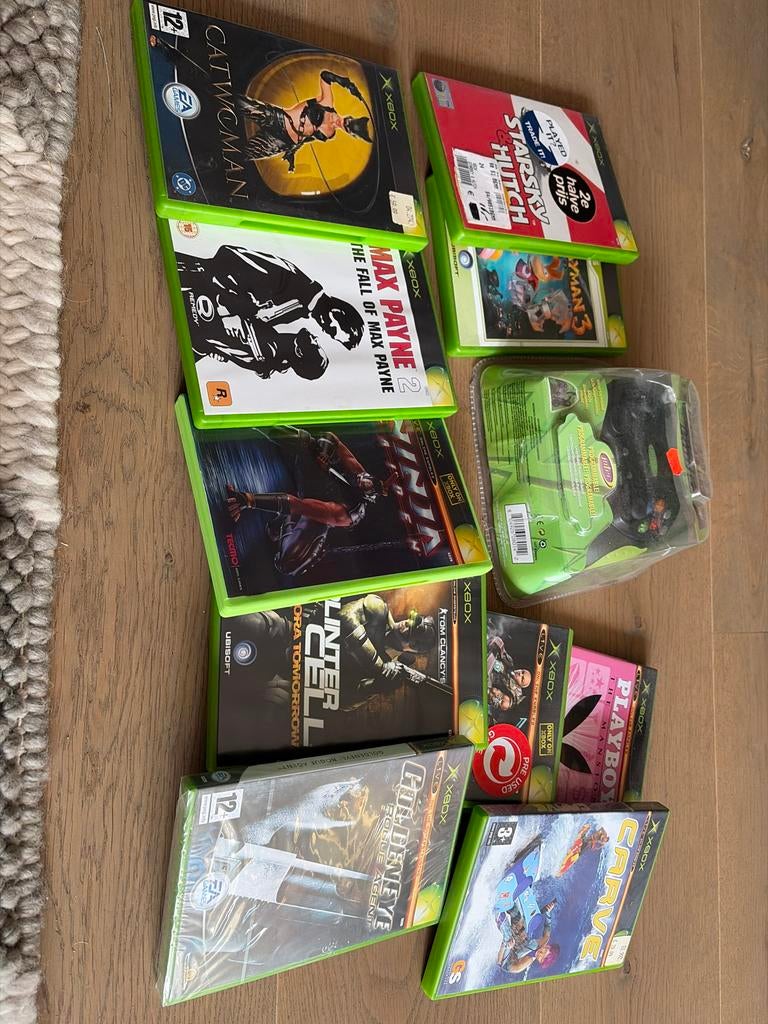 Xbox controller (imitatie) + 10 originele Xbox games, Ophalen of Verzenden, Gebruikt