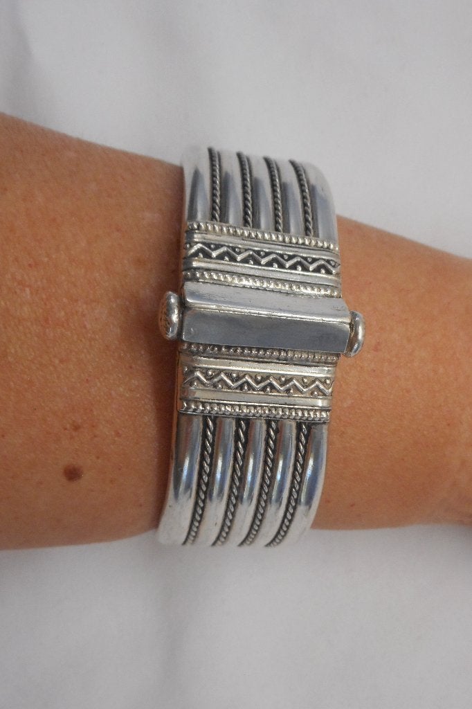 Zilveren antieke zware armband bijzondere sluiting nr.267, Sieraden, Tassen en Uiterlijk, Antieke sieraden, Verzenden, Zilver