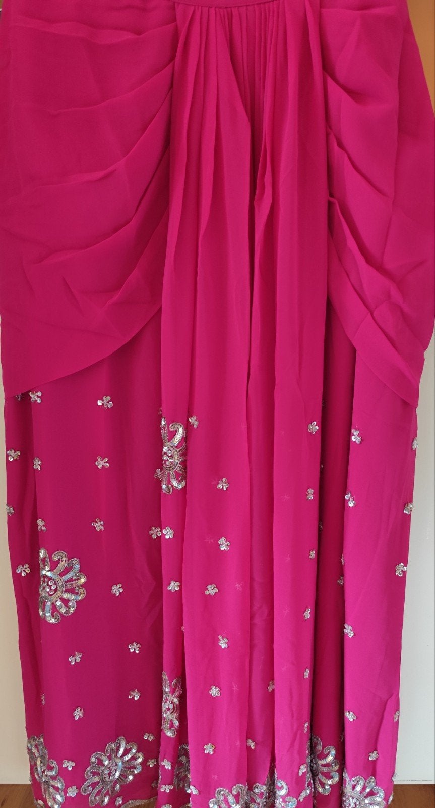 Roze Galajurk met Zilveren Borduurdetails, Ophalen, Galajurk, Maat 46/48 (XL) of groter, Nieuw