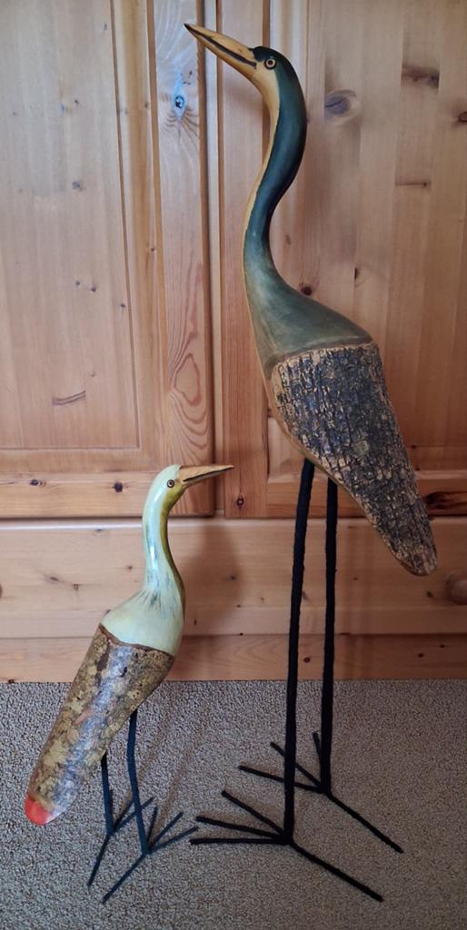 Houten decoratie vogels., Ophalen, Zo goed als nieuw