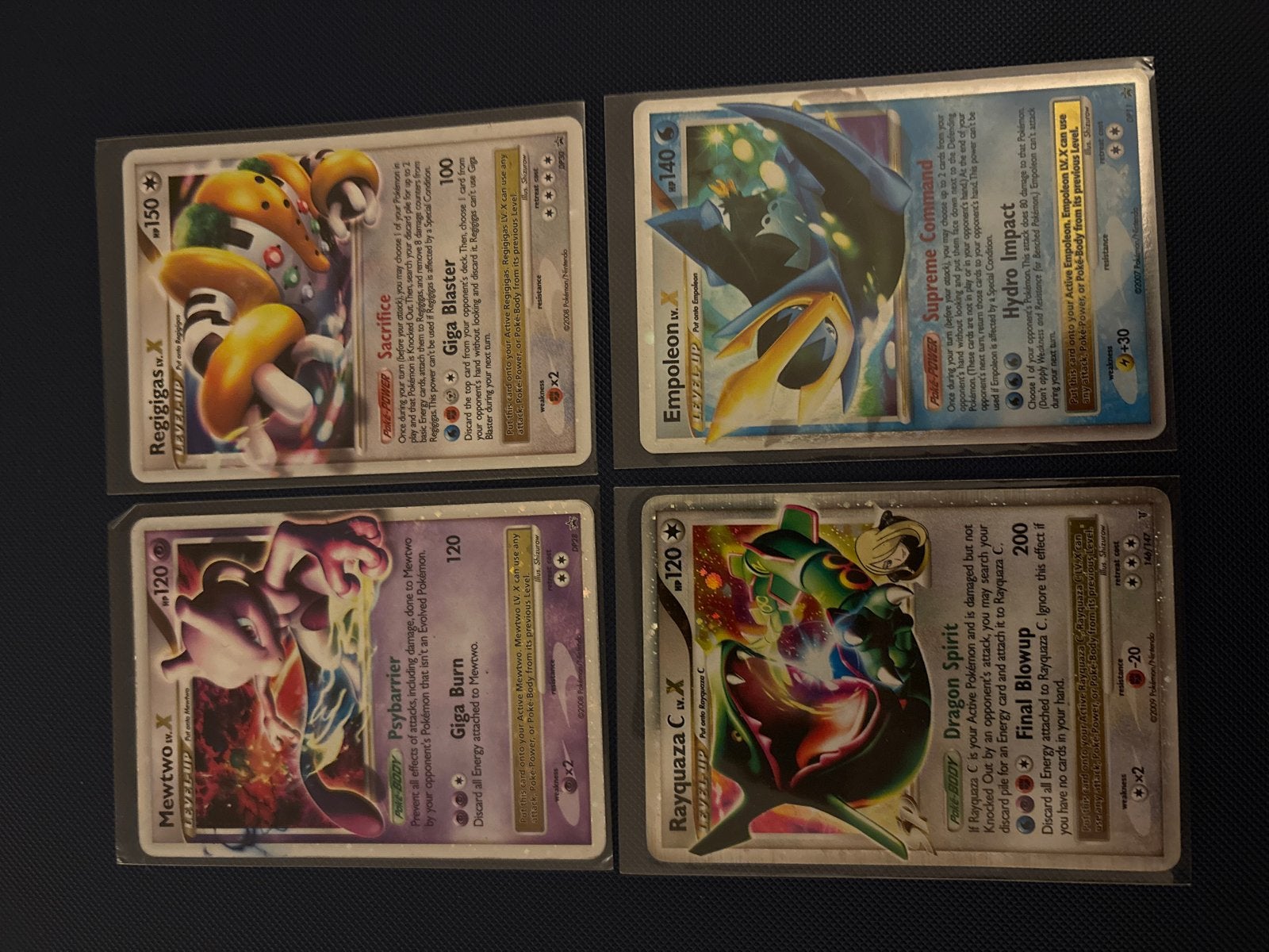 Lv.X Pokémon kaarten Diamond & Pearl era (4 stuks), Ophalen of Verzenden, Gebruikt, Meerdere kaarten, Foil