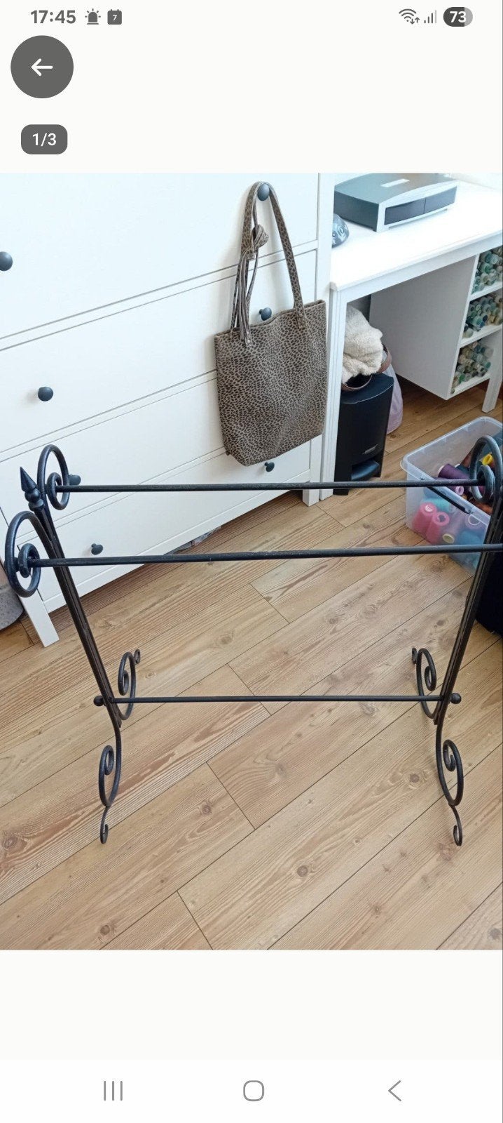 Gietijzeren standaard voor decoratie of kleding, Ophalen, Zwart, Metaal, Klassiek