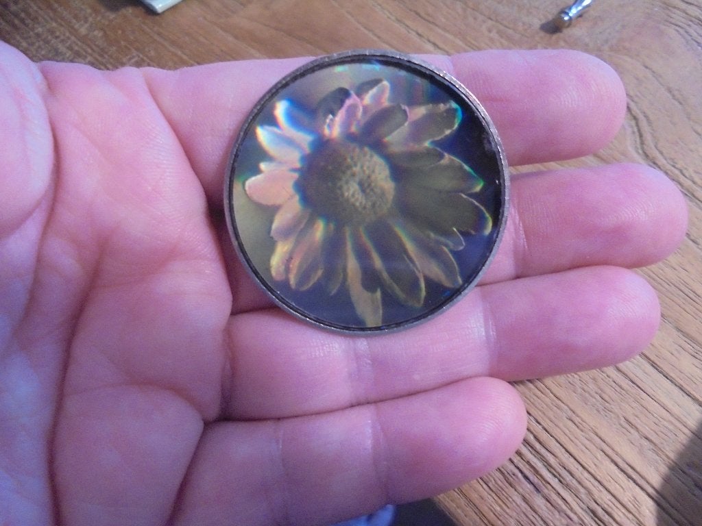 Schitterende broche met bloem en zonder bloem, Ophalen of Verzenden, Zo goed als nieuw, 4 tot 7 cm, Overige materialen