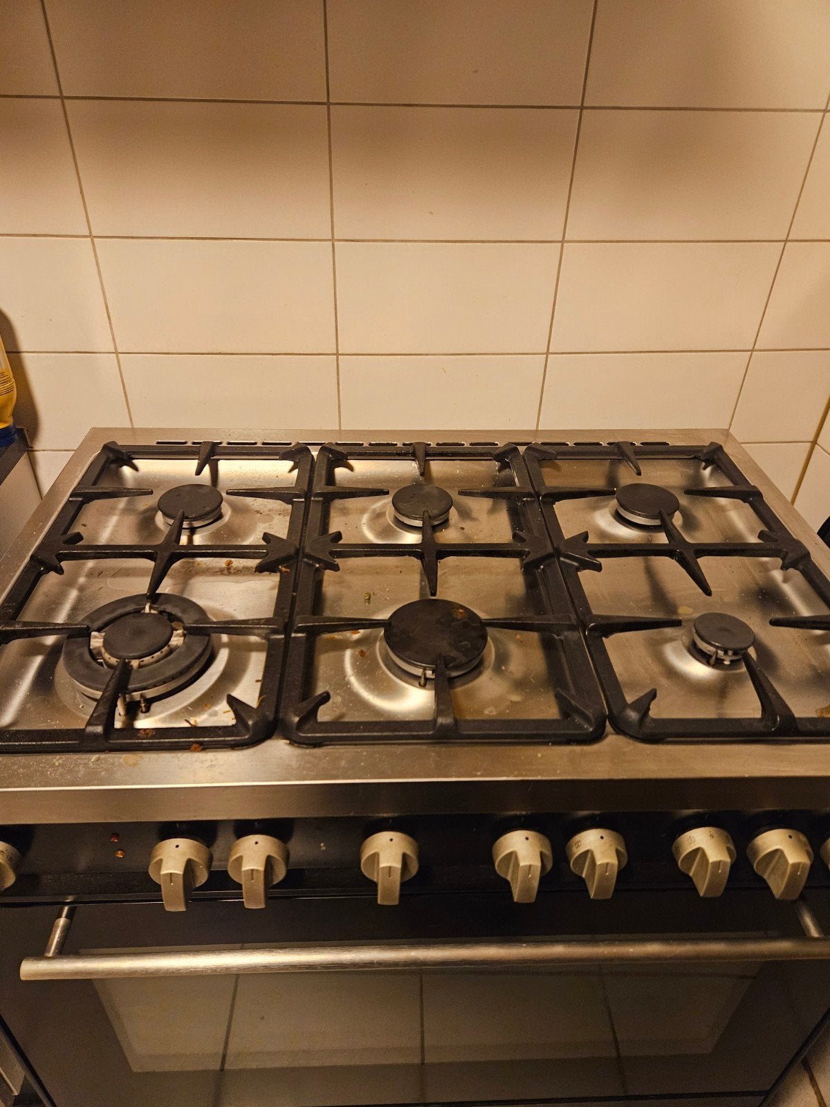 te koop pelgrim fornuis 6 pits zie omschrijving, Witgoed en Apparatuur, Gebruikt, Gas, Vrijstaand, 5 kookzones of meer