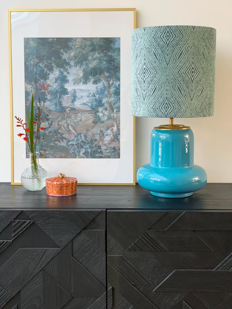 Madame Garage lamp, Ophalen, Zo goed als nieuw, Blauw, Rond