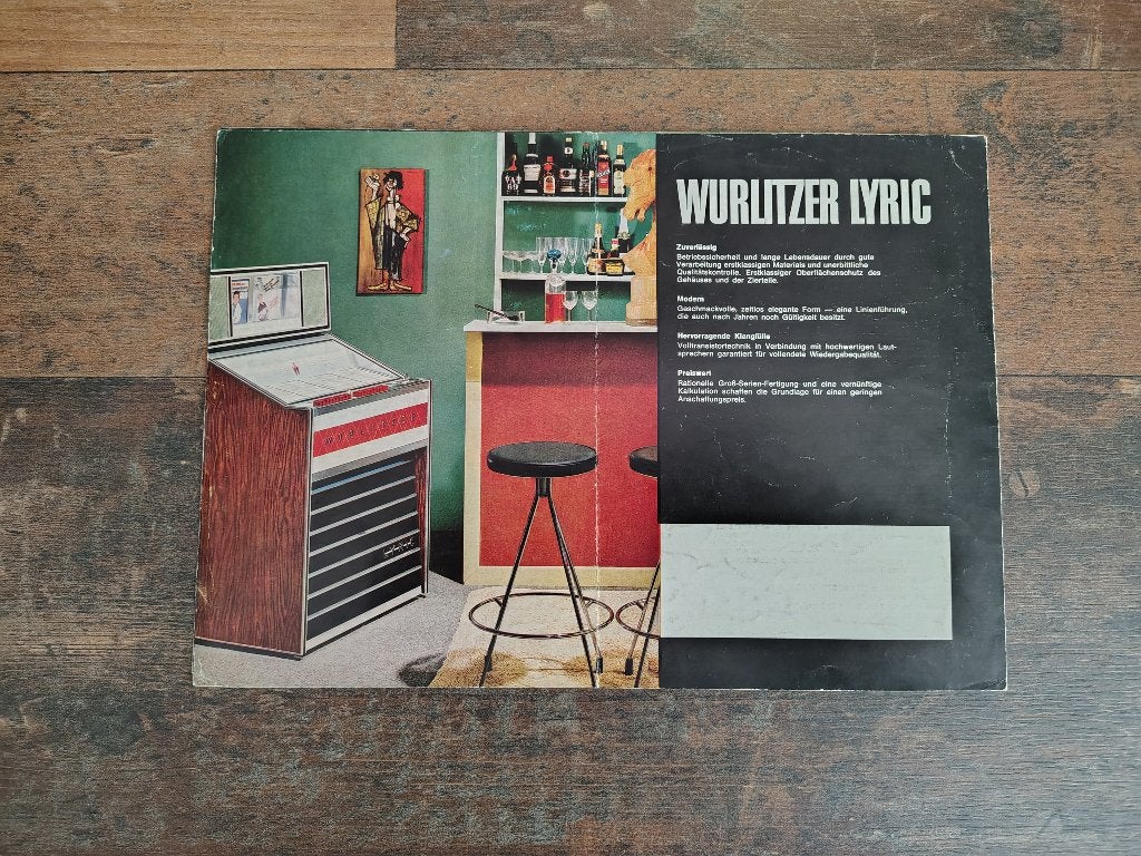 Folder: Wurlitzer Lyric (1966) jukebox, Verzenden, Gebruikt, 1950 tot 1960, Seeburg