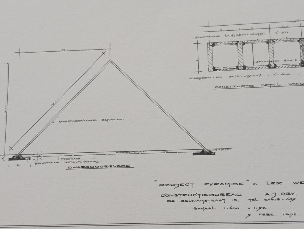 Lex Wechelaar print Project Pyramide, Antiek en Kunst, Ophalen of Verzenden