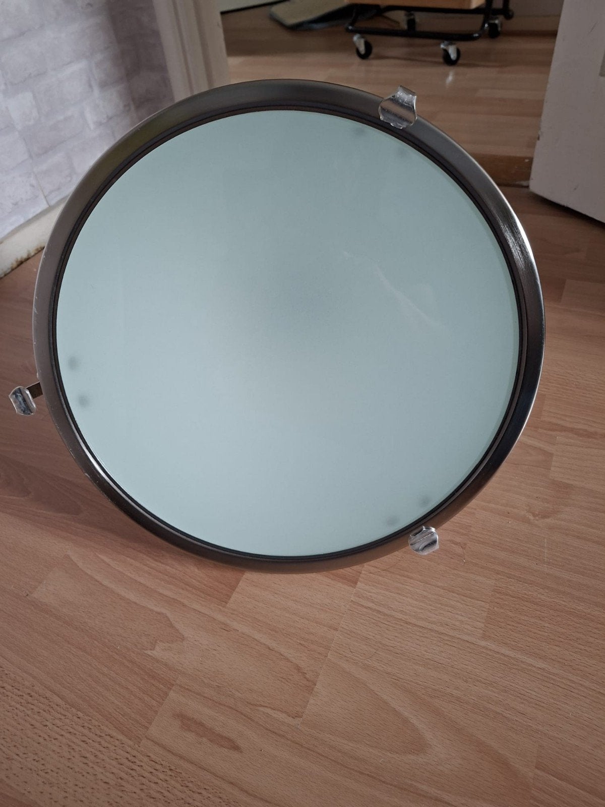 Industriële Hanglamp - Aluminium met Glazen Kap, Ophalen, Minder dan 50 cm, Gebruikt, Glas
