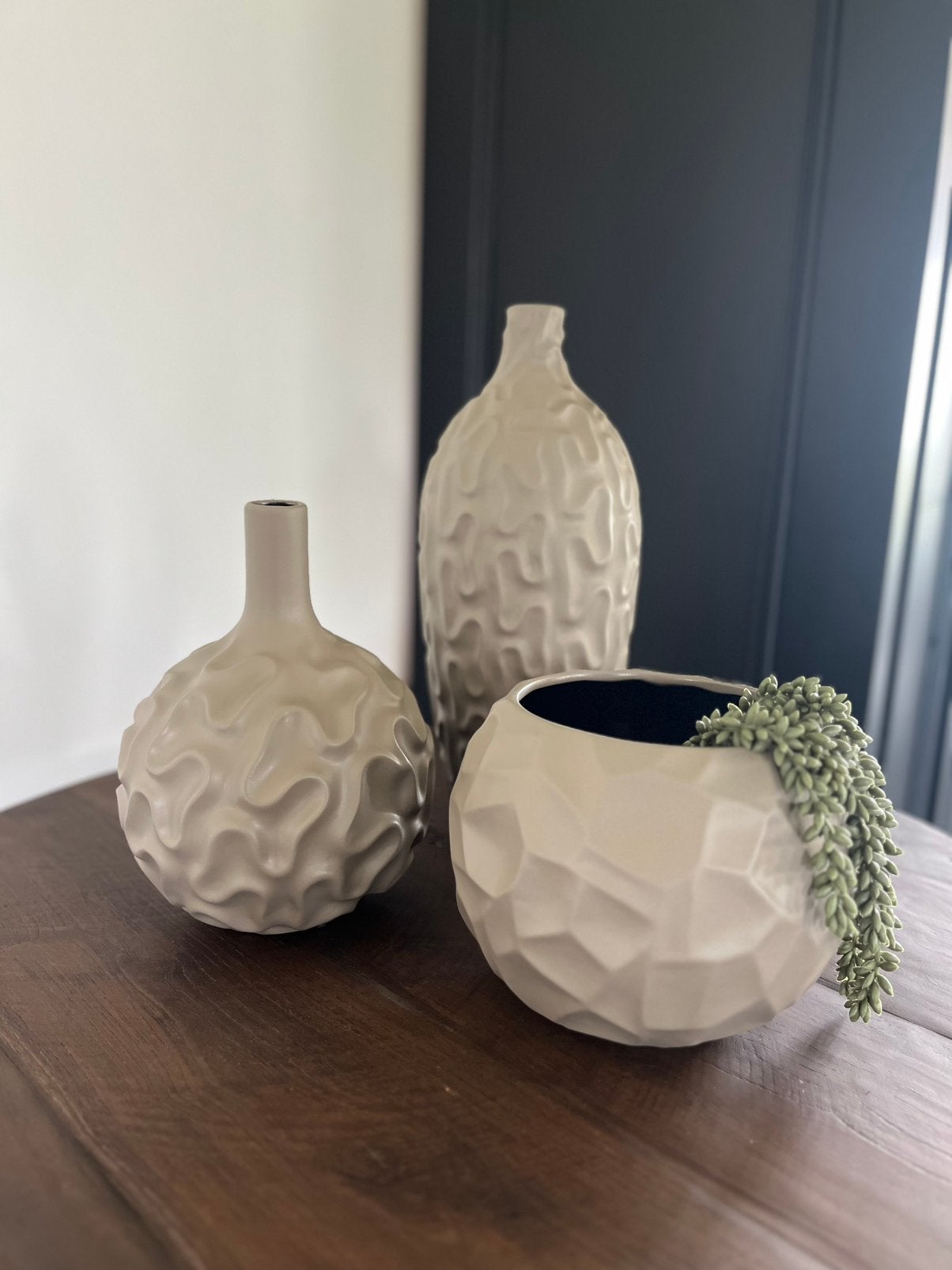 Set vazen en bloempot., Ophalen, Overige materialen, Overige kleuren, Zo goed als nieuw