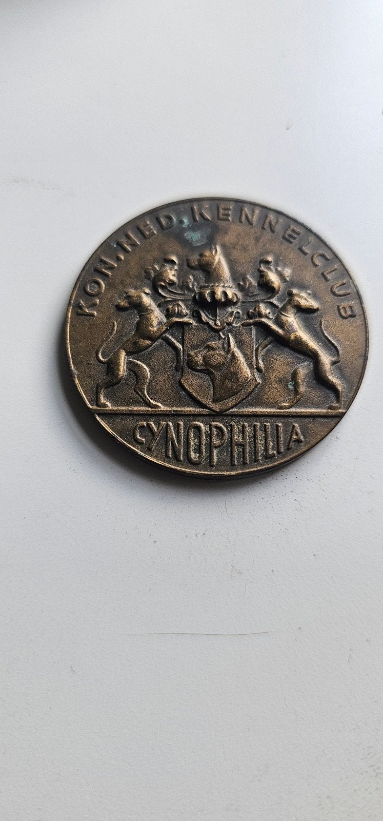 Bronzen penning Cynophilia Koninklijke Nederland Kennelclub, Ophalen of Verzenden, Brons, Nederland