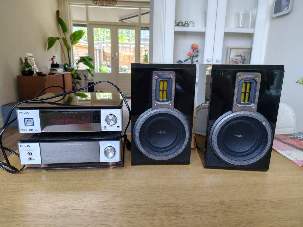 Philips Micro Theater MCD716 + Speakers |  USB / DVD / FM, Ophalen, Gebruikt, Tuner of Radio, Philips