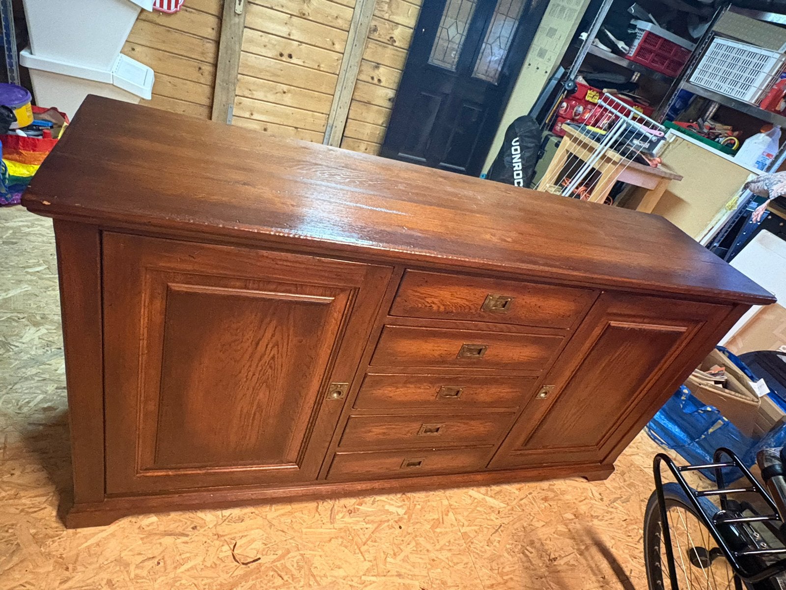 Massief houten dressoir met lades en deuren, Antiek en Kunst, Ophalen