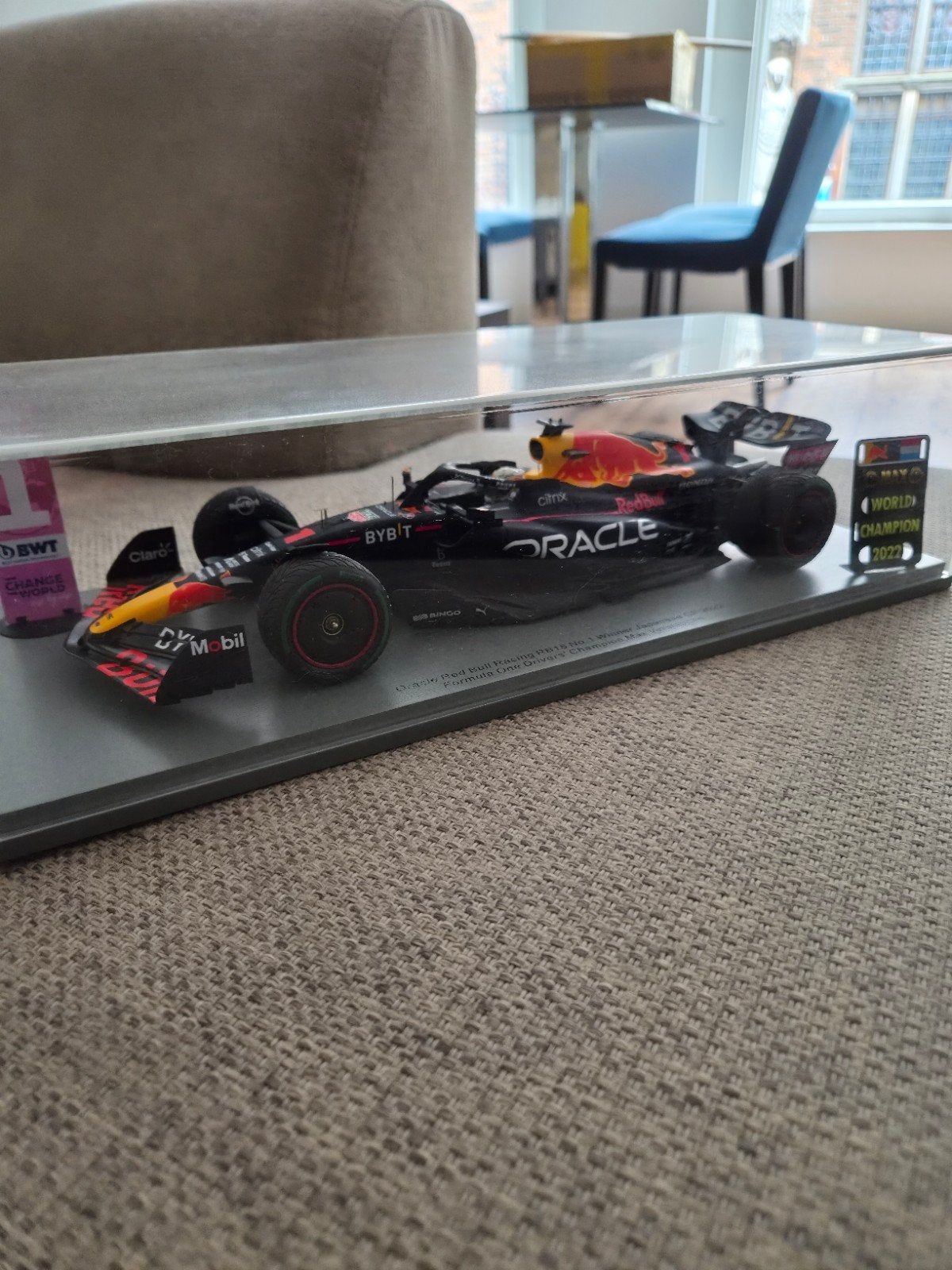 Sparkmodel Max Verstappen Wereldkampioen 2022 1:18, Ophalen of Verzenden, Nieuw, Auto, Overige merken