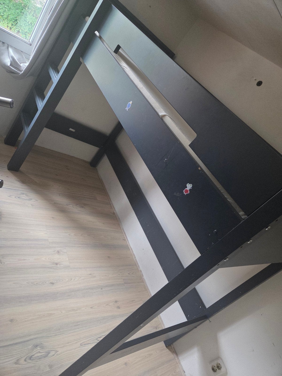 Bopita hoogslaper met bureau en kast - Zwart, Ophalen, Gebruikt, 90 cm, Zwart