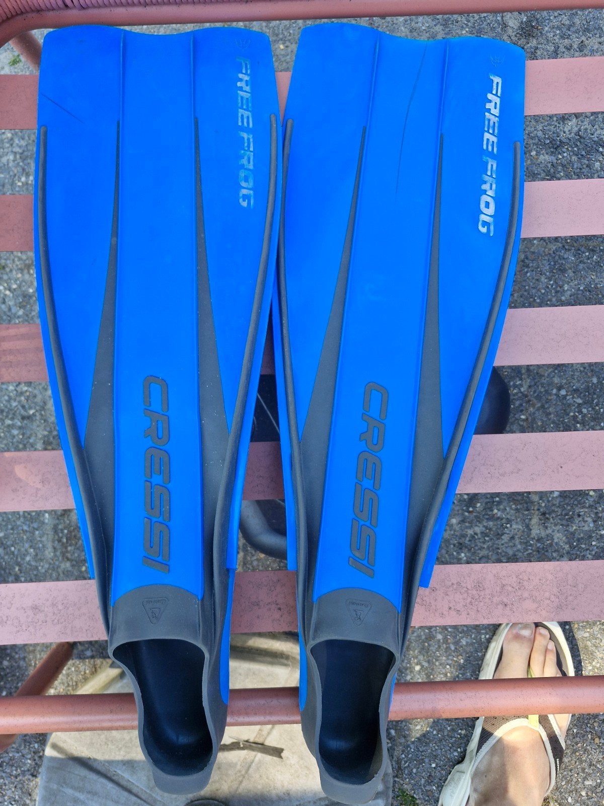 Cressi Free Frog Zwemvliezen - Blauw, Watersport en Boten, Ophalen of Verzenden, Gebruikt, Zwem- of Duikvliezen