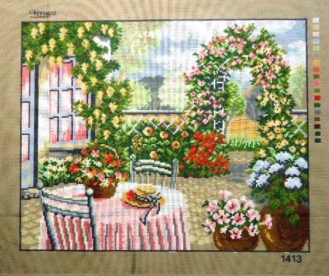 Cado OPRUIMING voorbedrukt borduurstramien FLEURIG TUINTJE, Ophalen of Verzenden, Nieuw, Handborduren, Onderdeel of Toebehoren
