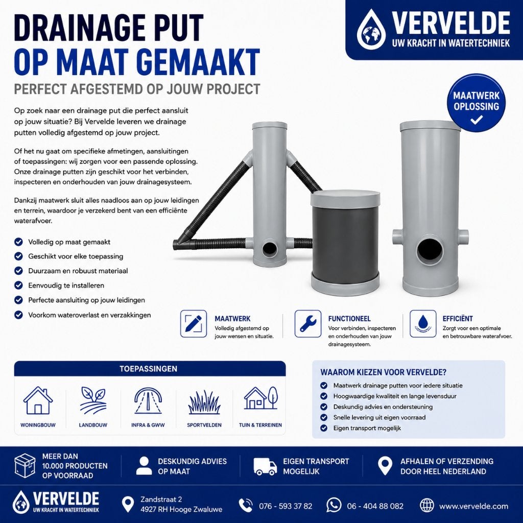 Drainageput op Maat, Afvoer, Vervelde, Pvc, Nieuw