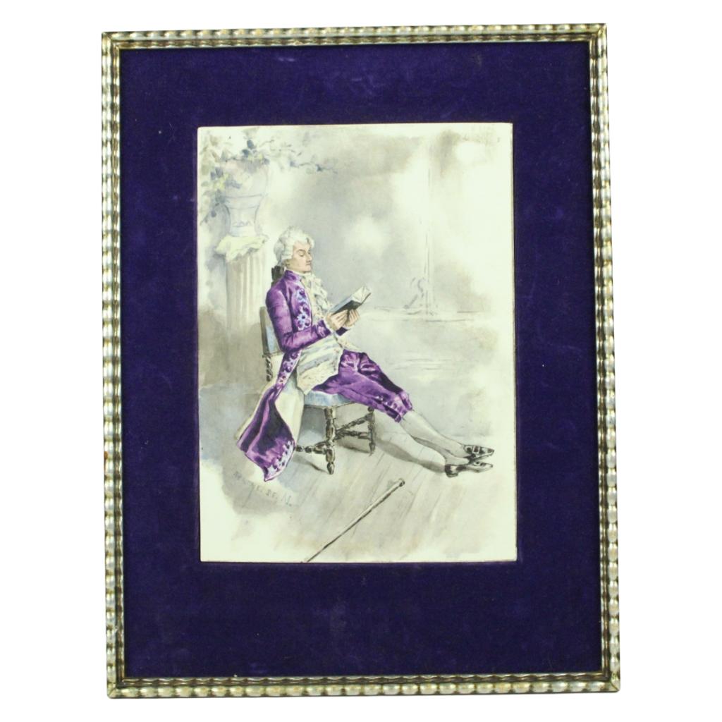 Ingelijste prent – 18e-eeuwse heer – ca. 1900–1950, Ophalen of Verzenden