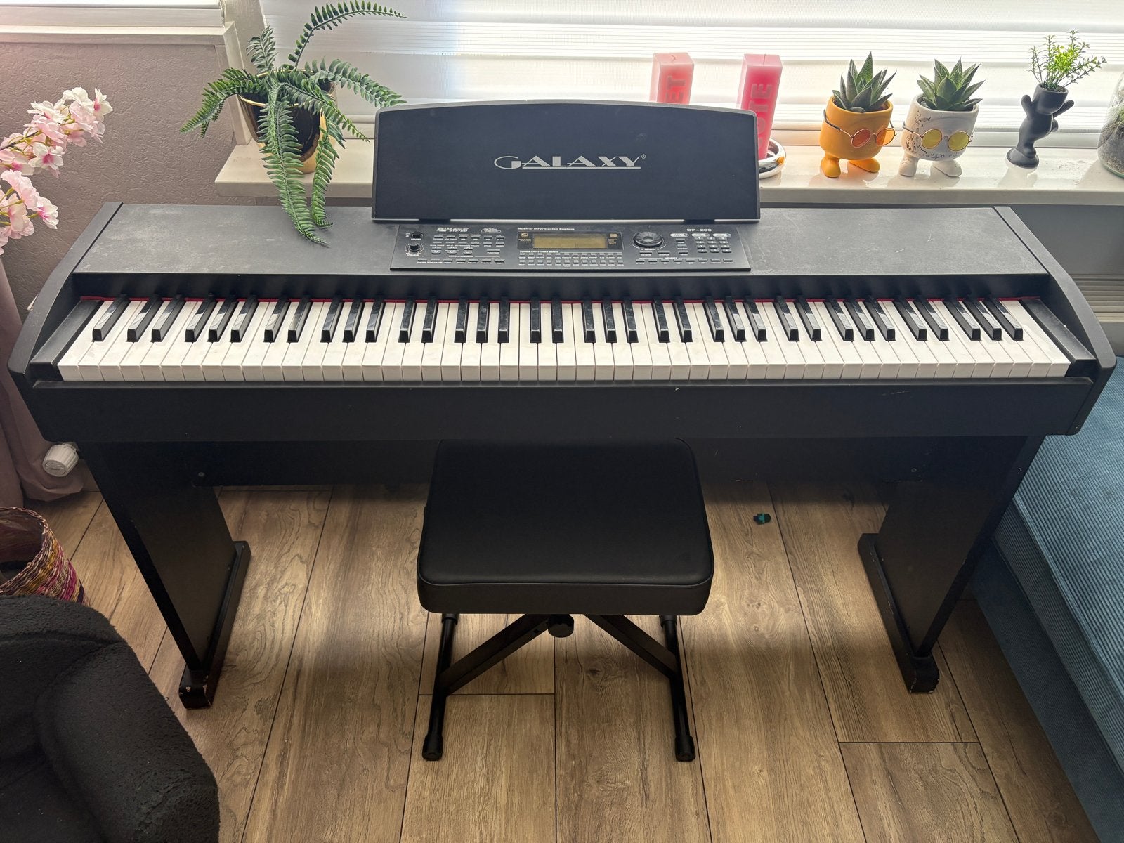 Galaxy DP-200 Digitale Piano met Krukje, Ophalen, Gebruikt, Zwart, Digitaal