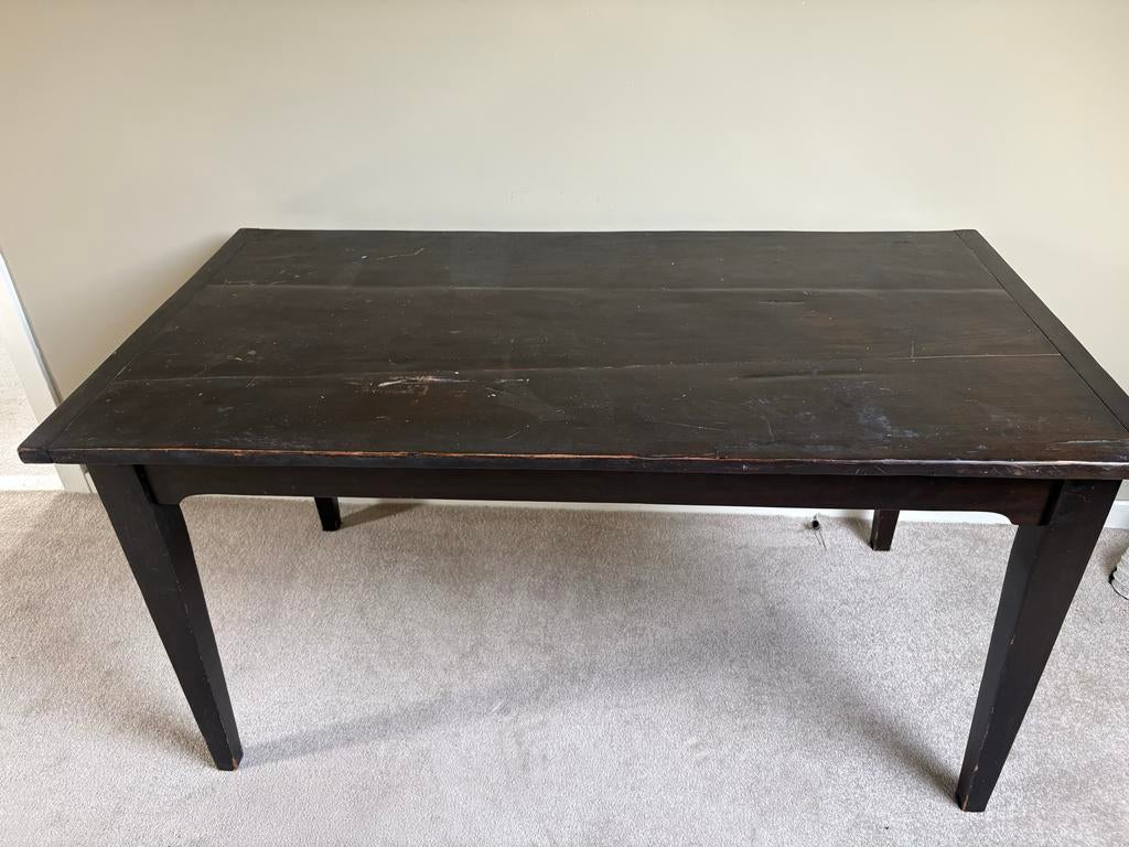 Verstelbare teakhouten eettafel met lade, Ophalen, Gebruikt, Teakhout, 50 tot 100 cm