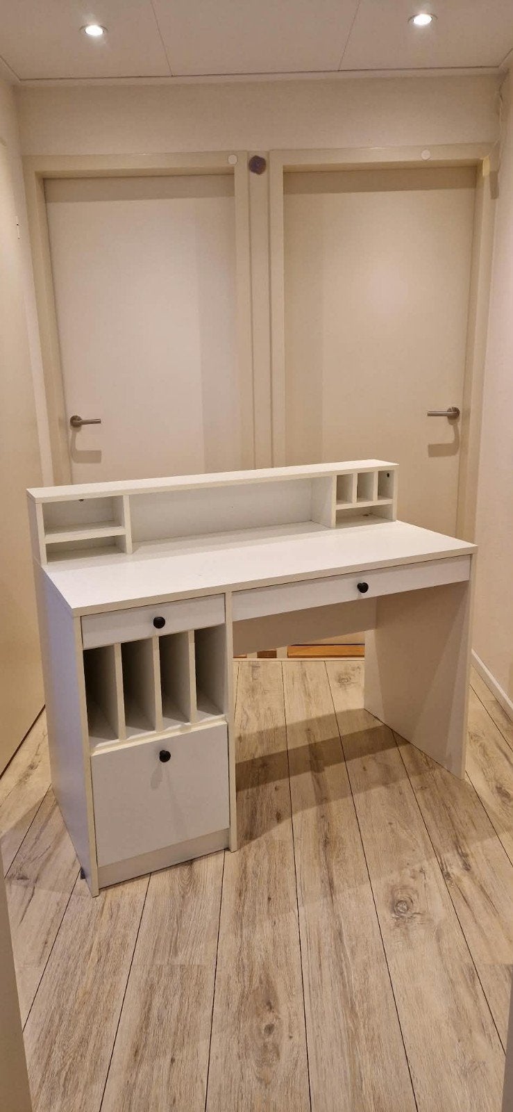 Wit bureau met opzetstuk - 120x50 cm, Ophalen of Verzenden, Opbergruimte, Gebruikt, Wit