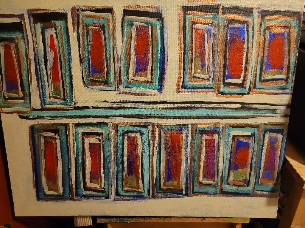 Diverse Schilderijen in verschillende formaten, Ophalen, Acrylverf, Gesigneerd, Abstract