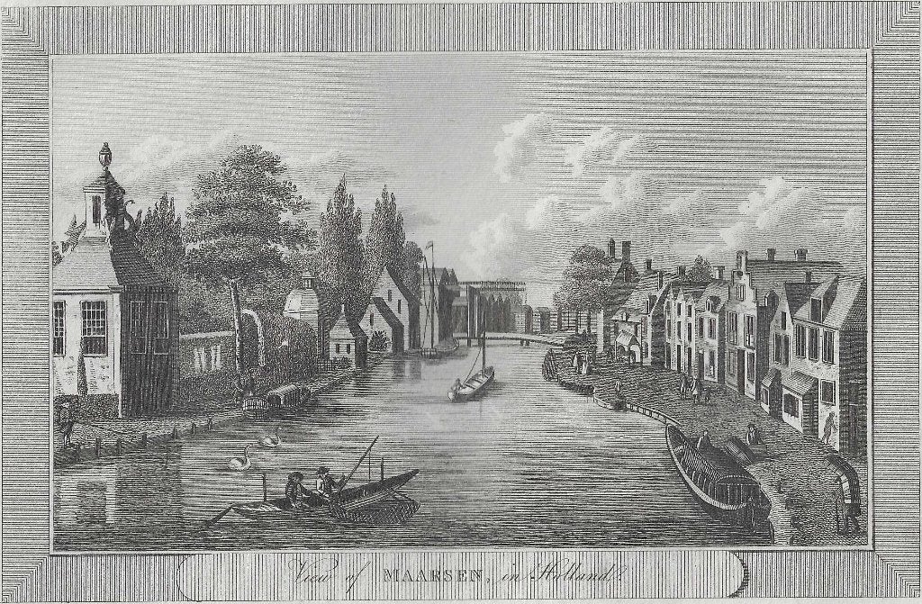 View of Maarssen in Holland Kopergravure ca. 1780, Stadsgezicht, 19 cm, Ophalen of Verzenden, Gravure