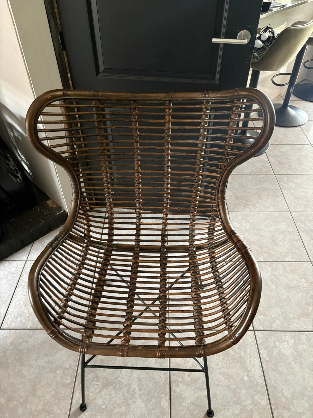 Stijlvolle rotan stoel - perfect voor elk interieur, Ophalen, Gebruikt, Bruin, Riet of Rotan