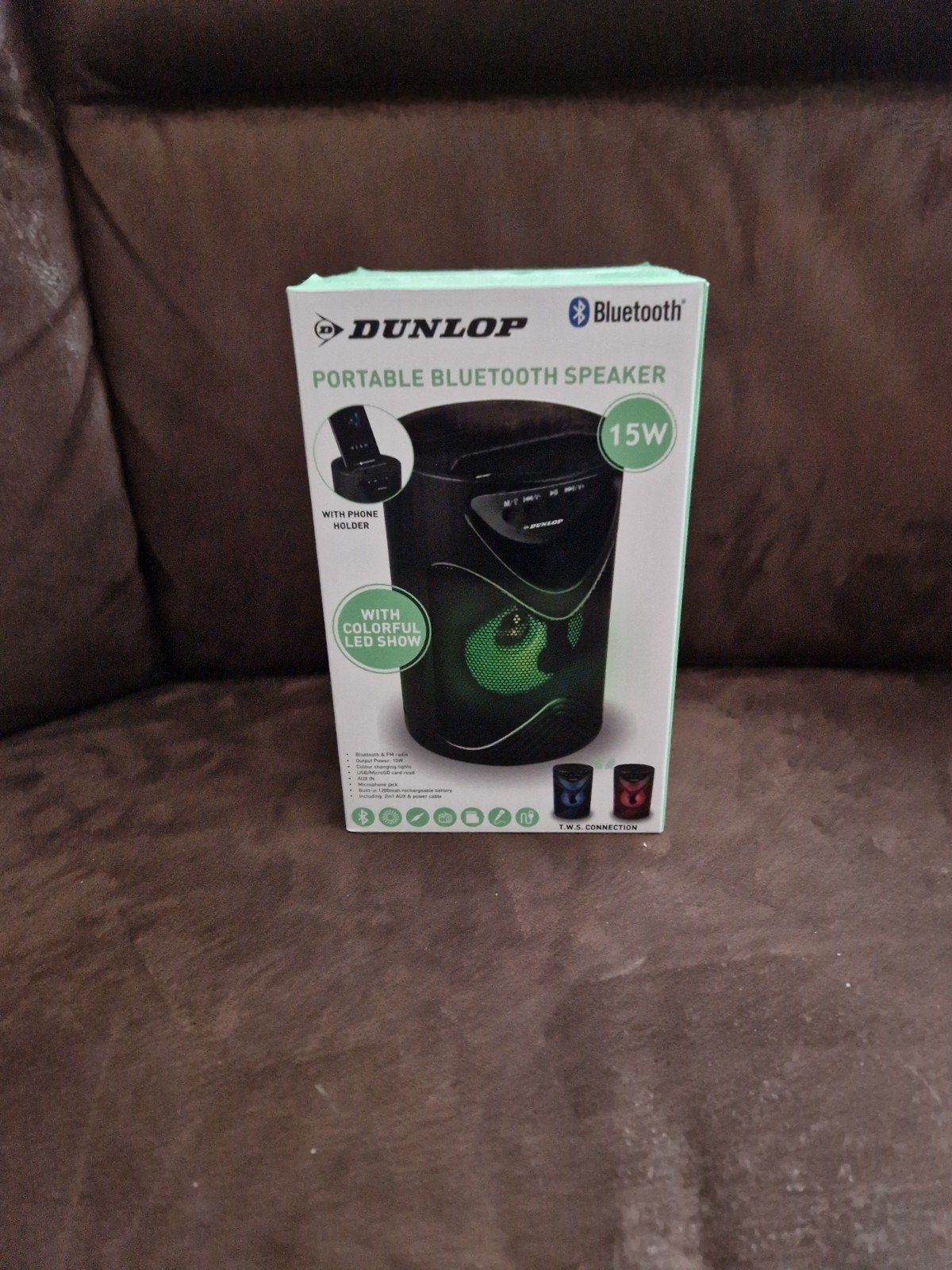 Dunlop Draagbare Bluetooth Speaker met LED Show en Houder, Computers en Software, Pc speakers, Ophalen of Verzenden, Nieuw, Audiokanaal 2