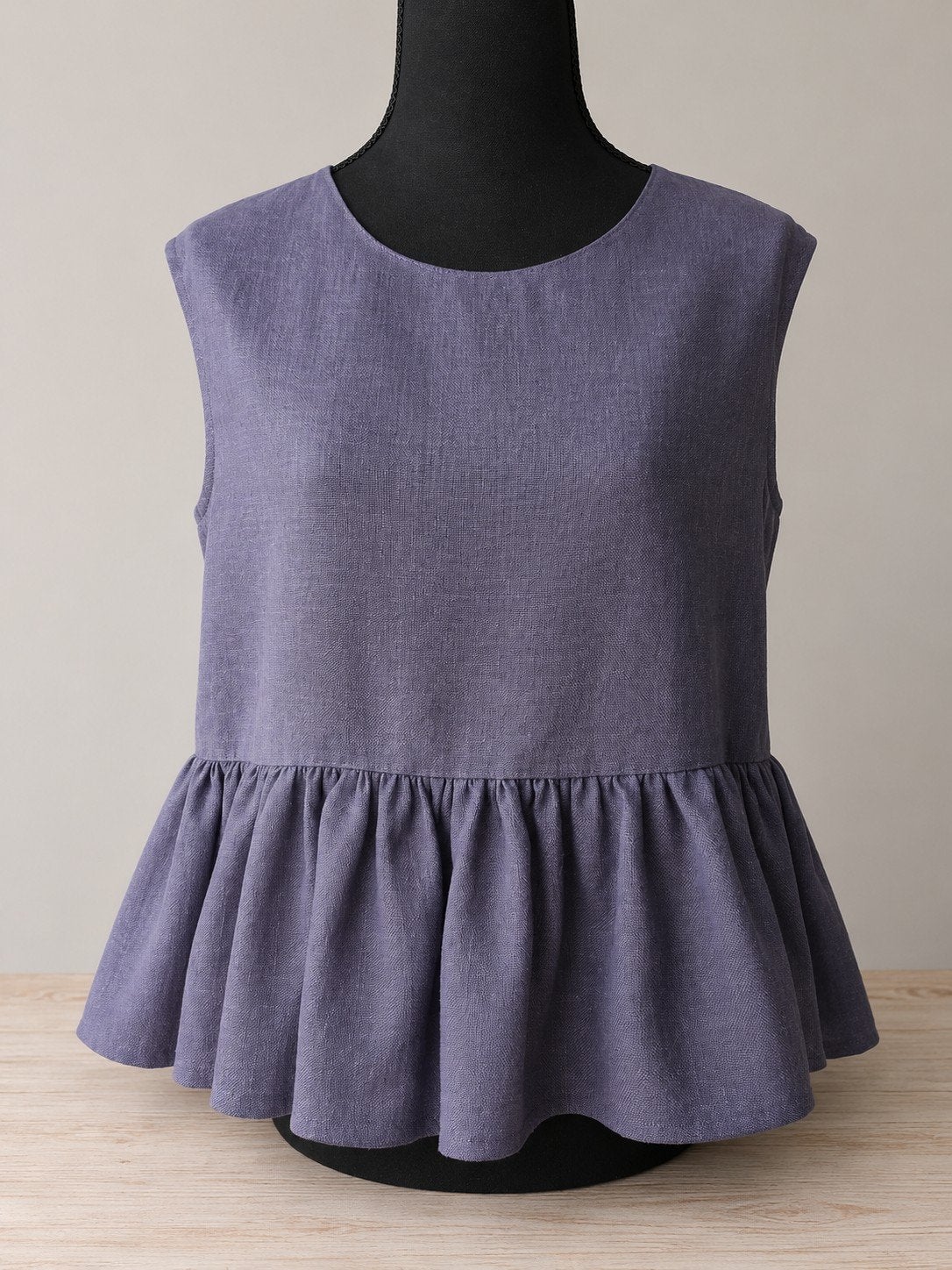 Elegante Handgemaakte Linnen Blouse - Dusty Blauw - Maat XL, Ophalen of Verzenden