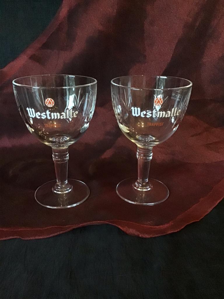 2 Westmalle trappist glazen 25 cl, Ophalen of Verzenden