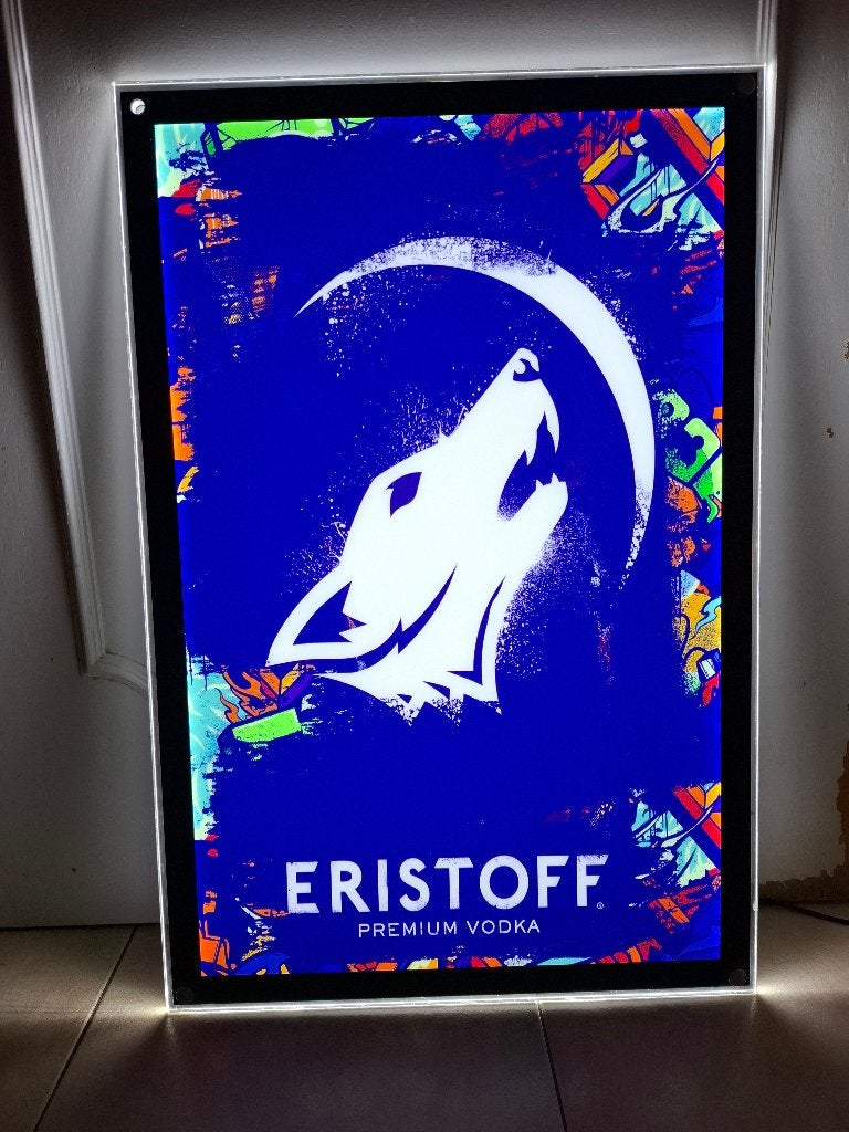 Lichtreclame Eristoff vodka, Ophalen of Verzenden, Nieuw, Lichtbak of (neon) lamp