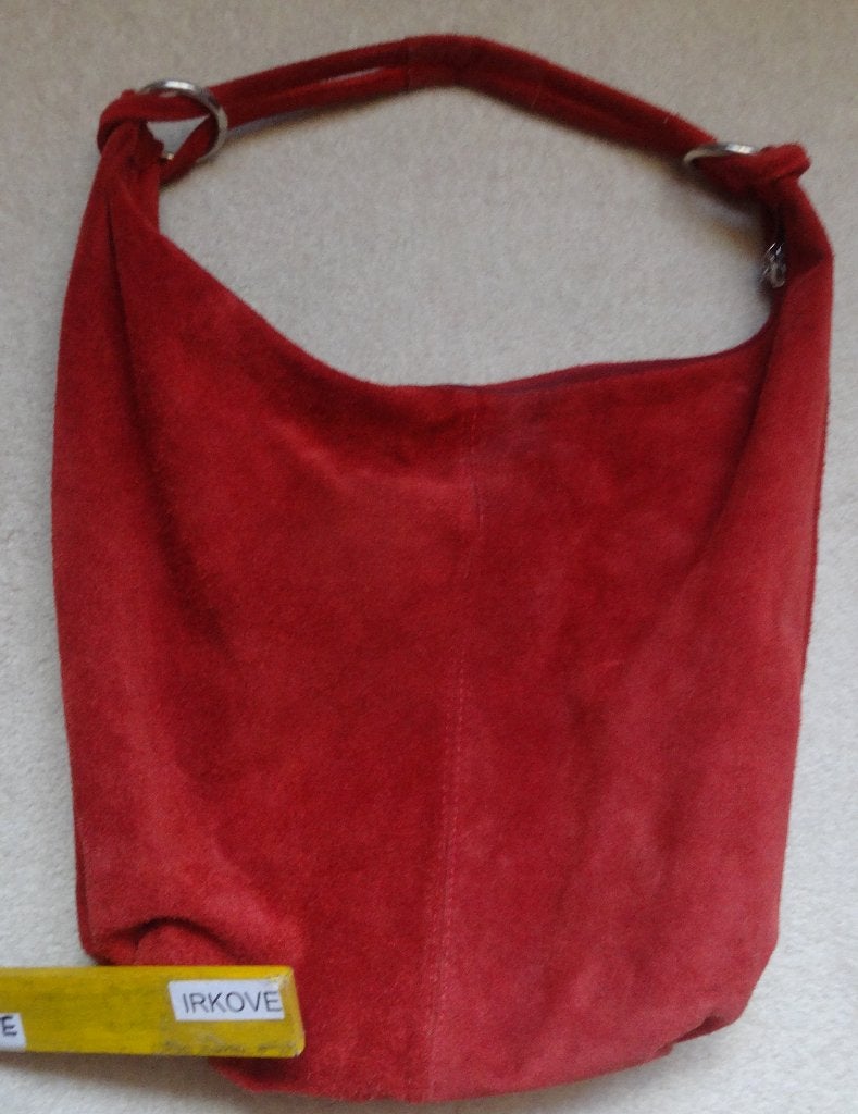 RODE SUEDE BUIDEL ITALIAANSE SCHOUDER TAS * Nieuw! *, Sieraden, Tassen en Uiterlijk, Tassen | Damestassen, Verzenden, Nieuw, Rood